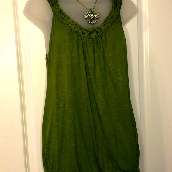 Apt 9 IRISH Green Braided Top Size Large - Picture 2 of 13